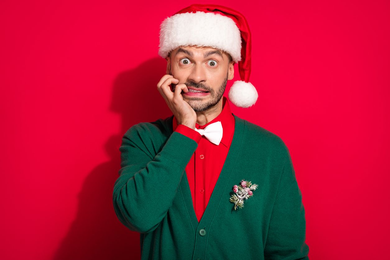 Christougenniatikophobiker verspüren beim Gedanken an Weihnachten richtige körperliche Angstsymptome: Herzklopfen, Schwitzen, Zittern, Übelkeit.