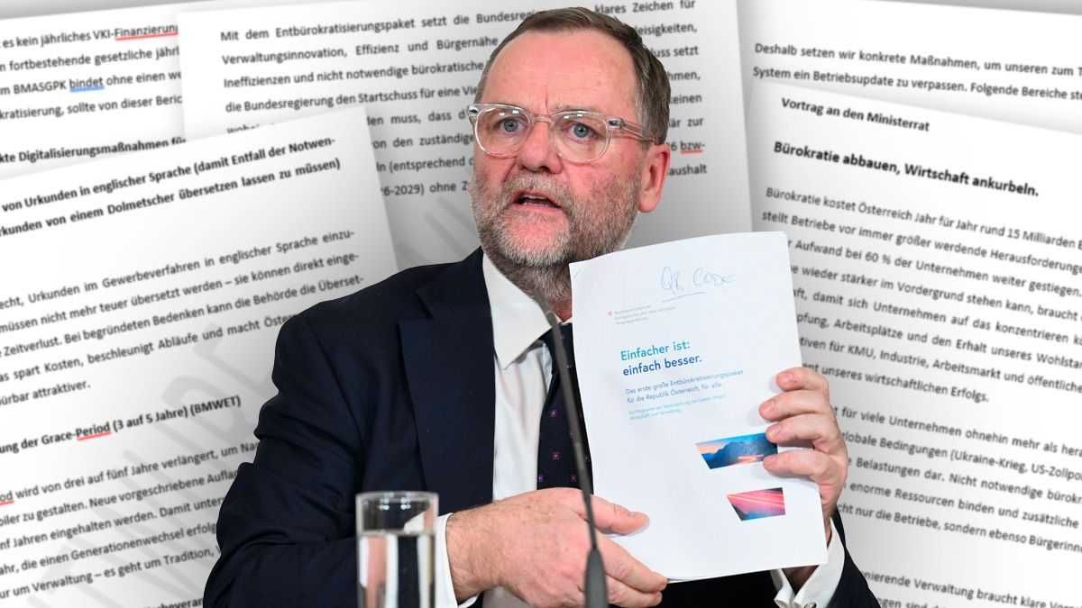 Es ist Josef Schellhorns Bewährungsprobe: Am Mittwoch hat die Regierung ihr erstes Entbürokratisierungspaket vorgestellt.