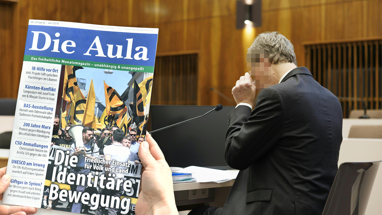 Der Aula-Chefredakteur und Ex-FPÖ-Politiker wurde in Graz wegen Wiederbetätigung verurteilt (nicht rechtskräftig).