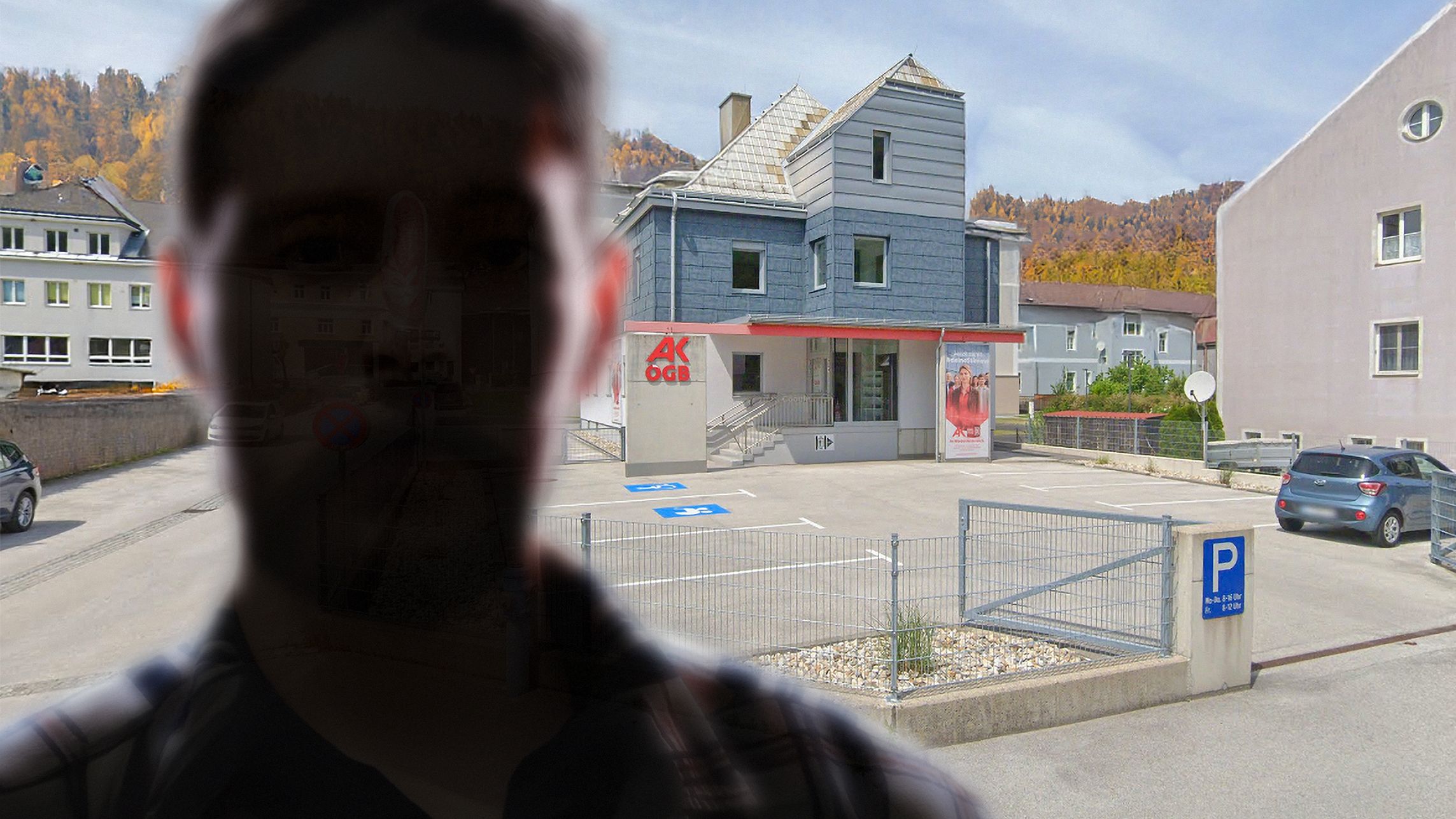 Im Hintergrund die Zweigstelle der Arbeiterkammer in Lilienfeld.