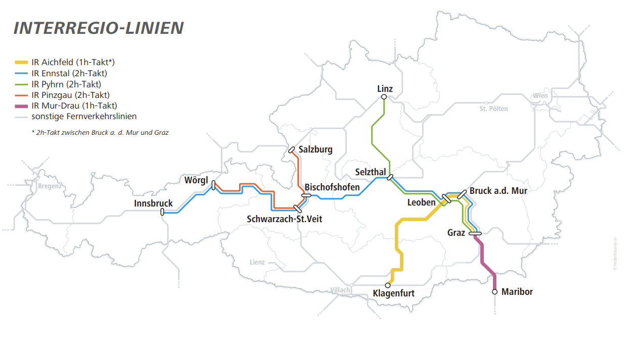 Die neuen Interregio-Linien.