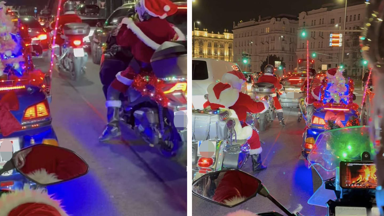Heute.at - Süß! Weihnachtsmänner düsen auf Motorrädern durch Wien