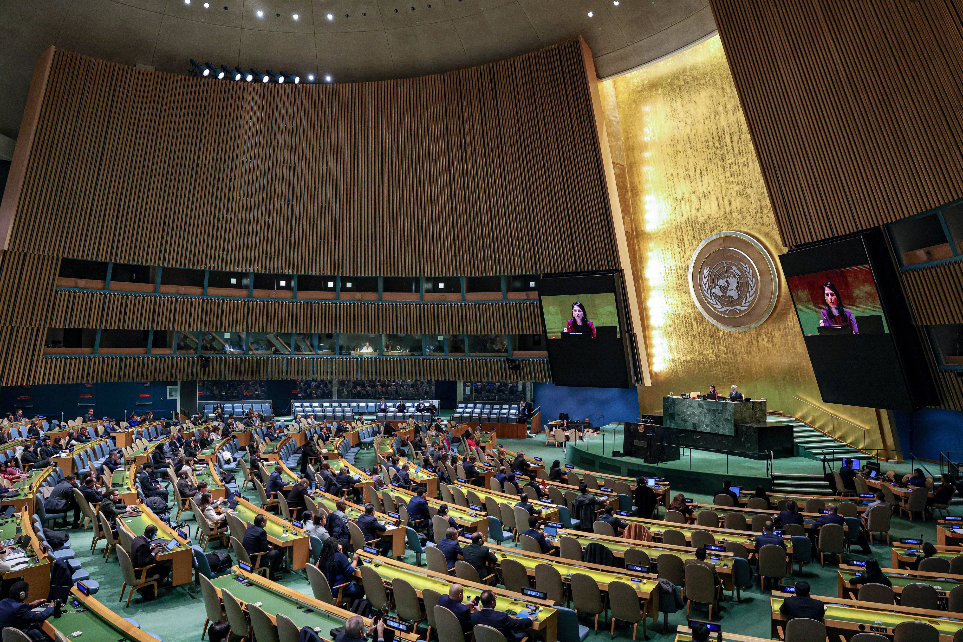 Annalena Baerbock ist Präsidentin der UN-Vollversammlung. Im Bild während einer Sondersitzung zur Rückführung von Russland gestohlener ukrainischer Kinder am 3. Dezember 2025.