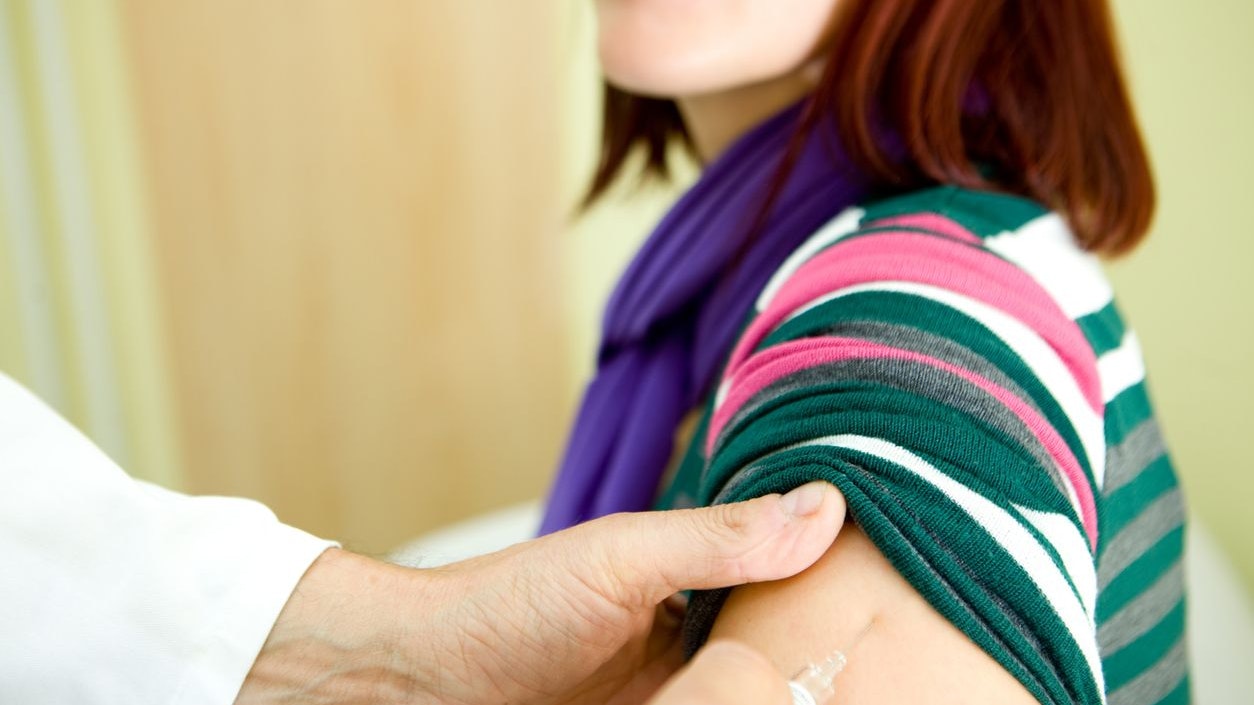 Flu vaccination...Nurse at work