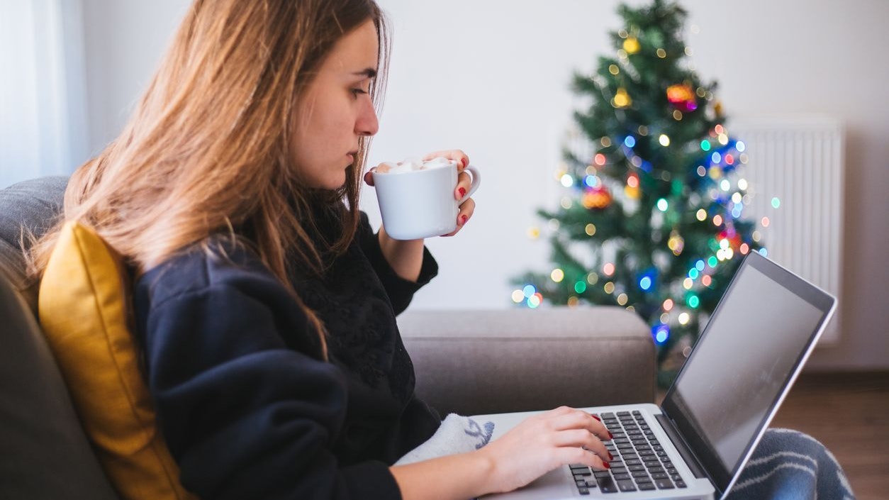 Woman online shopping