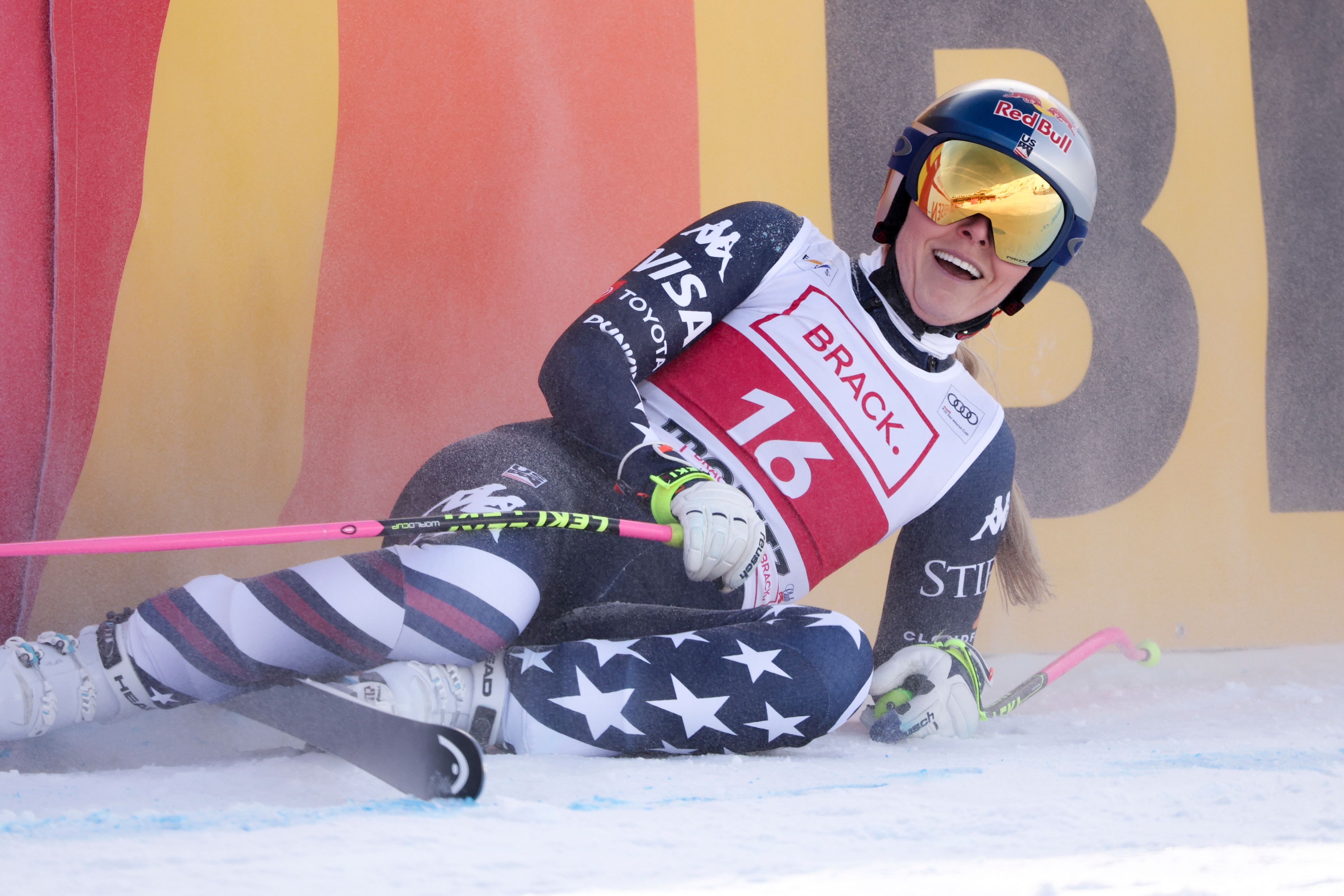 Lindey Vonn war die Freude nach ihrer Bestzeit anzumerken. 
