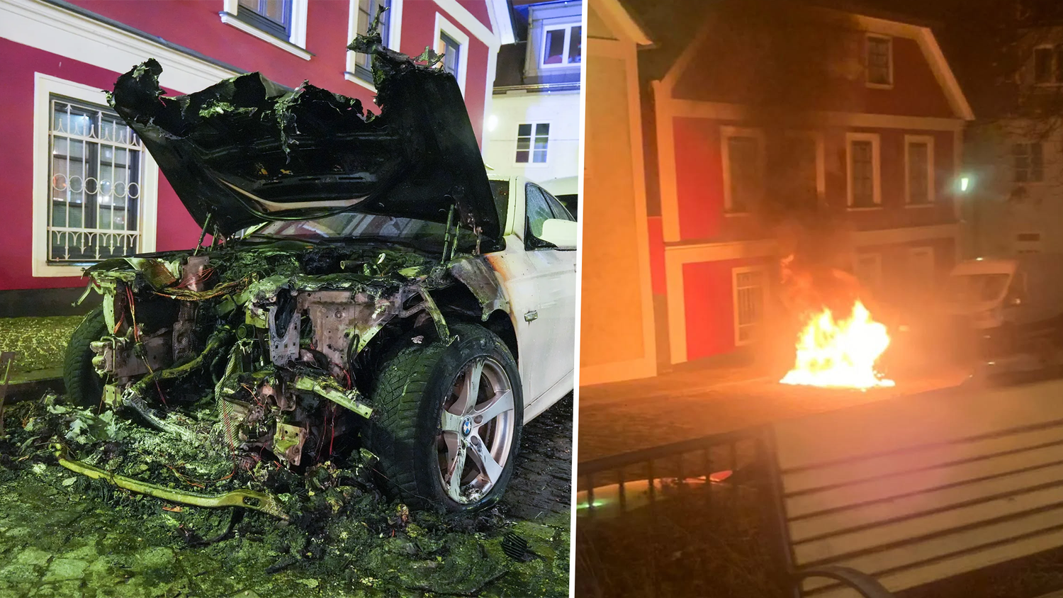 Totalschaden: Viel blieb vom Automotor nach dem Brand nicht übrig.