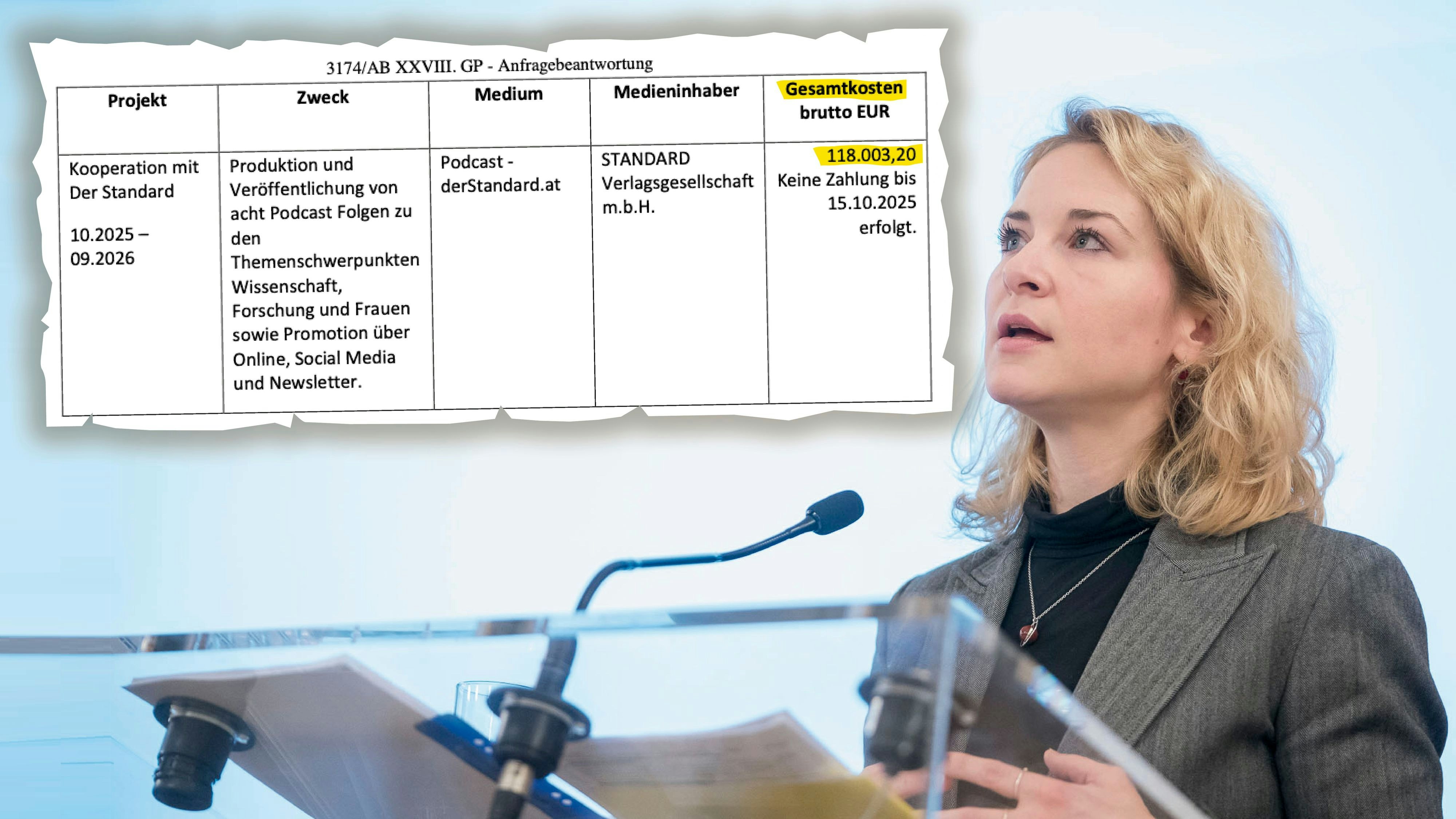 Heute.at - SPÖ-Ministerin: 118.000 € für 8 Podcasts mit Standard