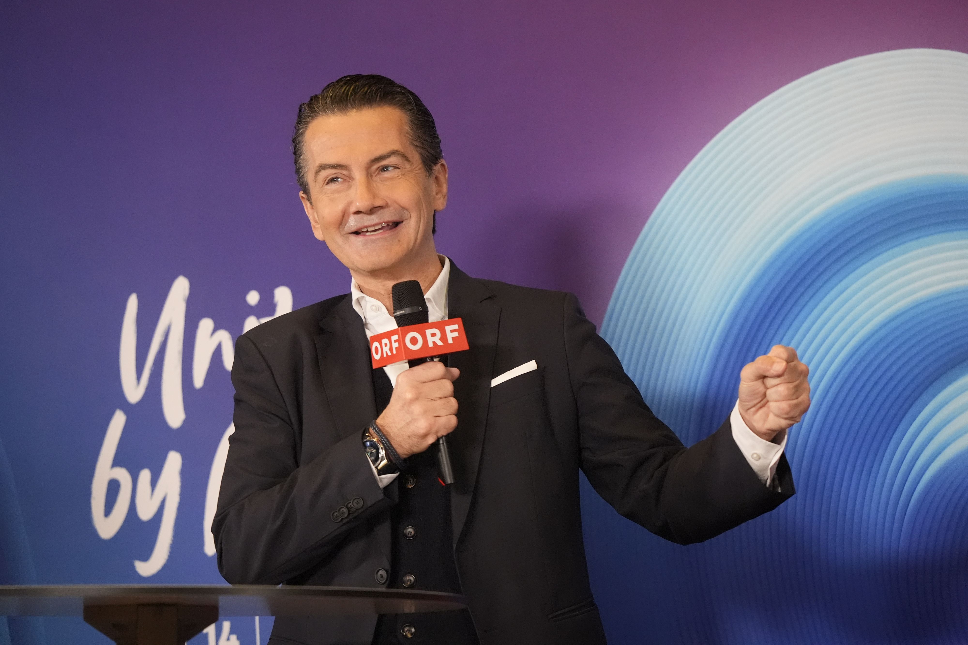 Roland Weißmann bei der Pressekonferenz zum Eurovision Song Contest 2026 in Wien.
