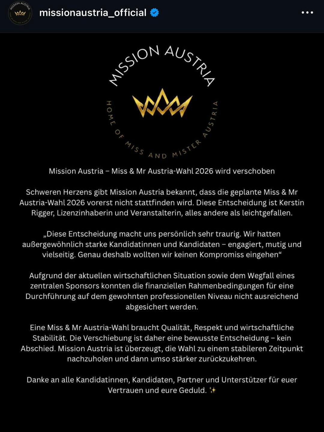 Das Statement wurde kurz nach dem Hochladen wieder gelöscht.