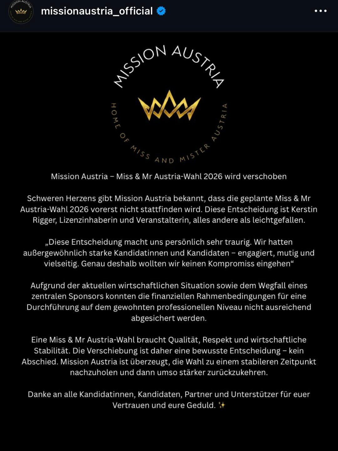 Das Statement wurde kurz nach dem Hochladen wieder gelöscht.