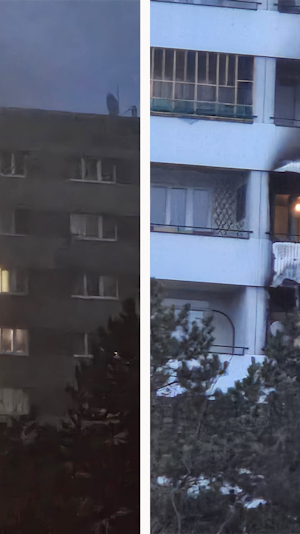 Balkonbrand Floridsdorf: Wiener Feuerwehr bekämpft Großbrand, 16 Personen betreut. Ursache unklar, keine schweren Verletzungen gemeldet.