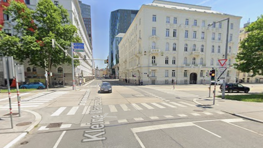 Auf der Kreuzung Vordere Zollamtsstraße–Marxergasse kam es zum Crash.