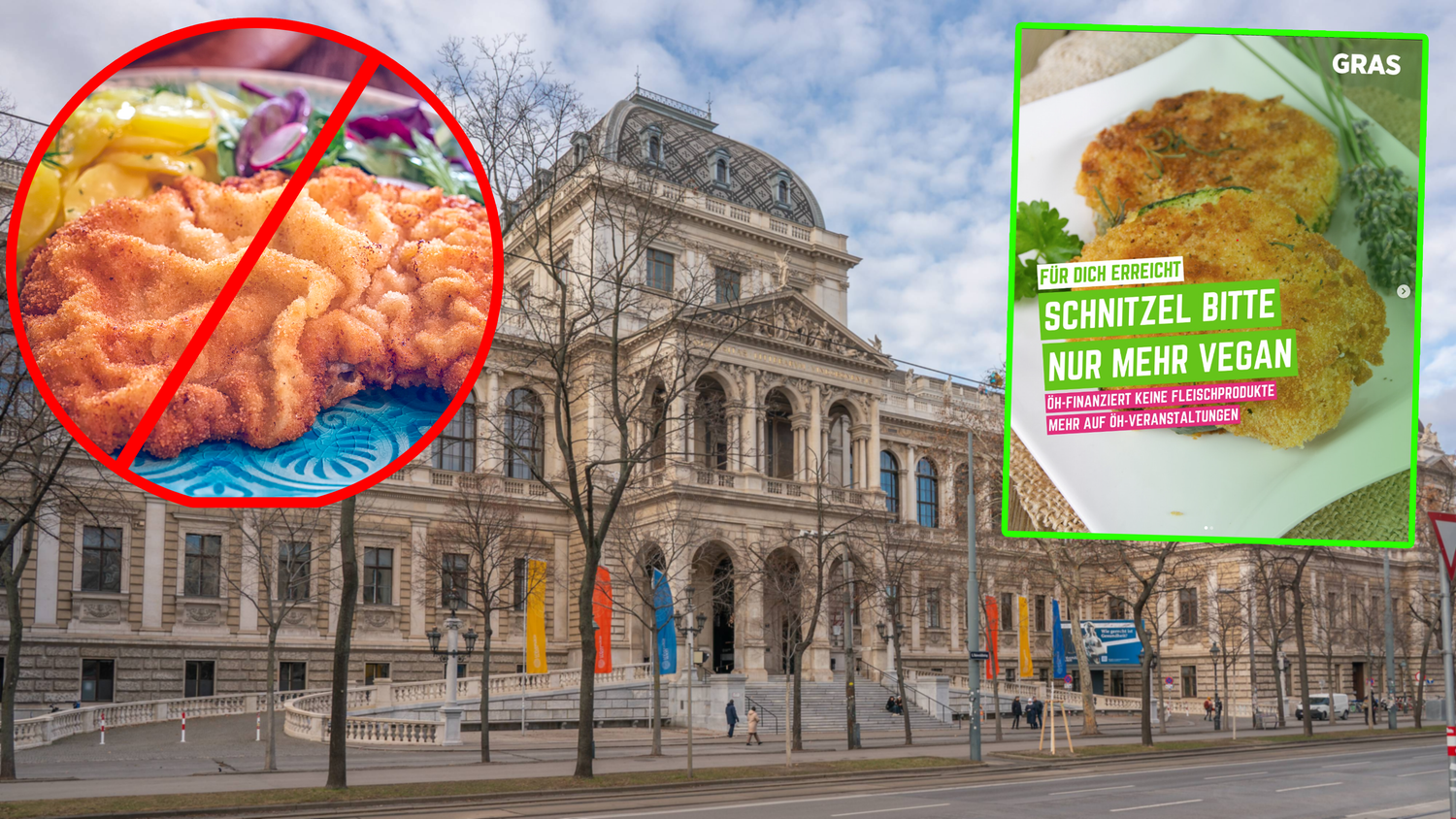 Bei Veranstaltungen der Österreichischen Hochschülerschaft soll es künftig nur noch vegetarisches Essen geben.