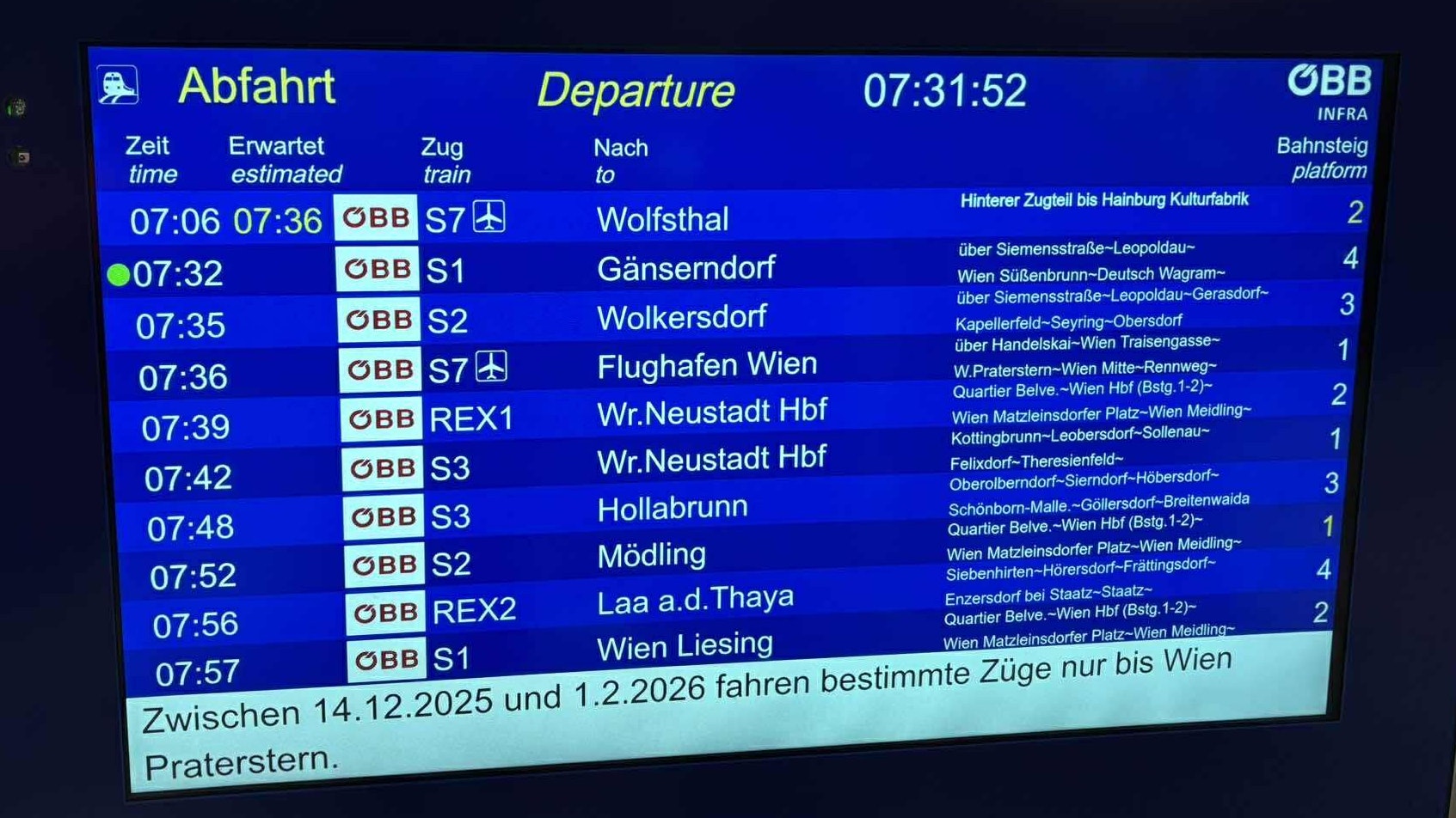 Alle Zügen sollen pünktlich angekommen sein, ausgerechnet Marios Zug verspätete sich um über eine halbe Stunde.