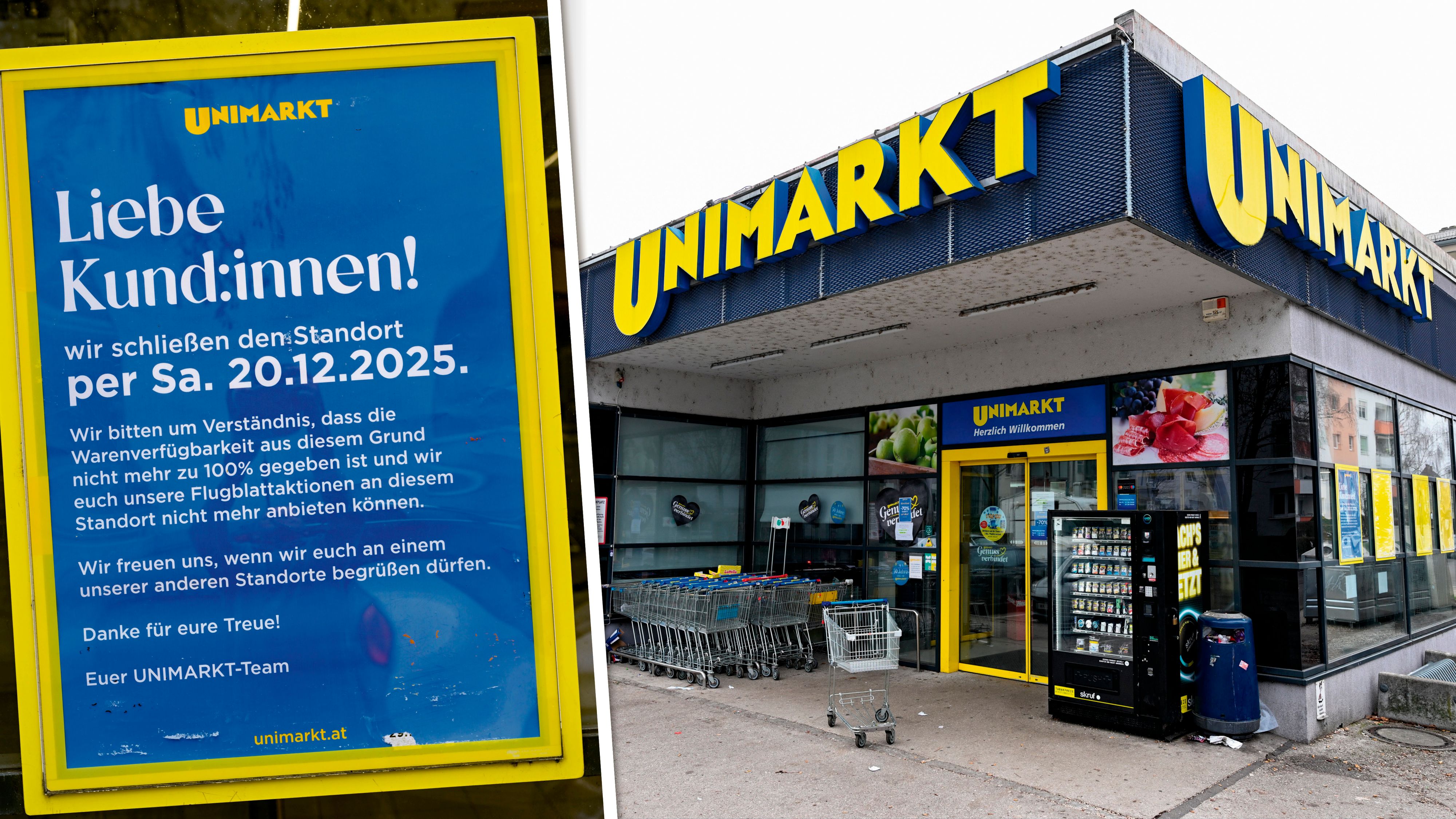 Die Unimarkt-Filiale in der Zeppelinstraße sperrt zu.