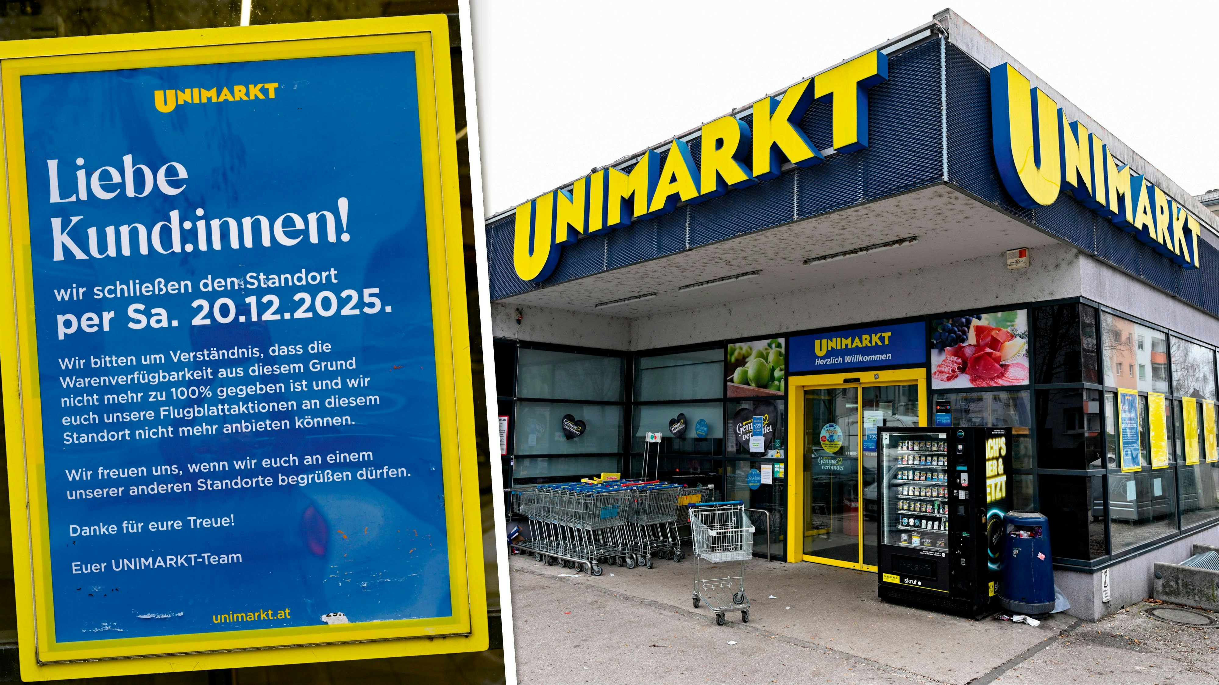 Die Unimarkt-Filiale in der Zeppelinstraße sperrt zu.