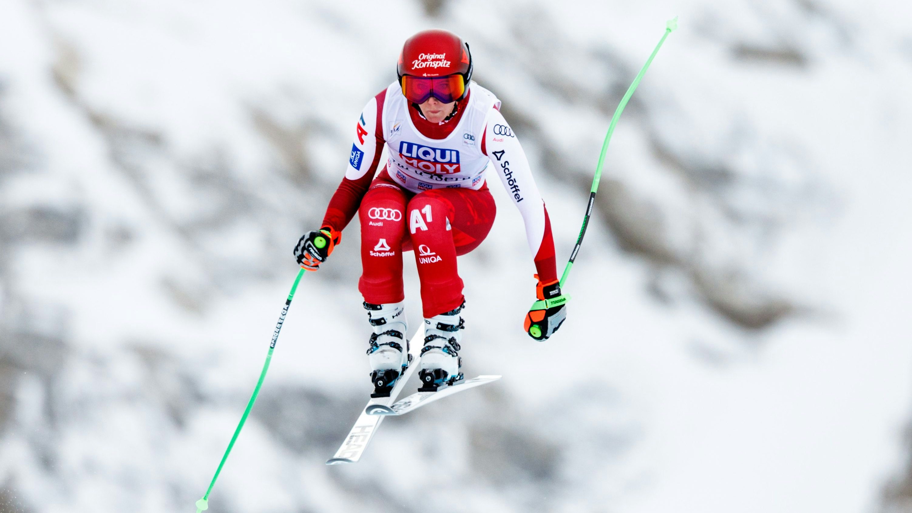 ÖSV-Star Cornelia Hütter gewann die gestrige Abfahrt. 