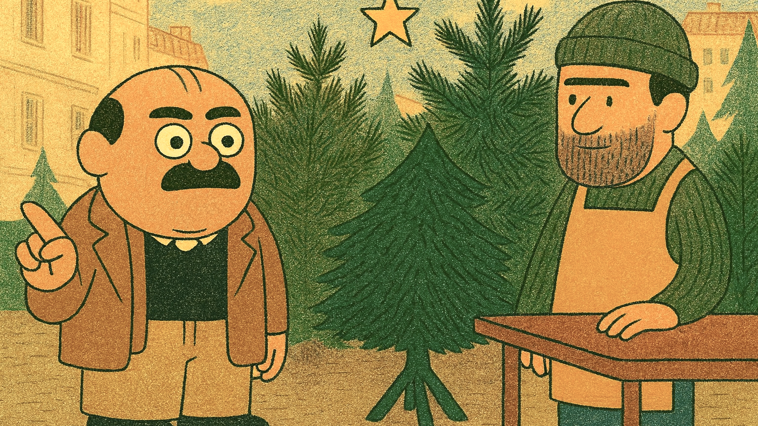 Komischer Kauz: Mit einem fiesen Trick will Herlicek sein Bäumchen heuer billiger bekommen.