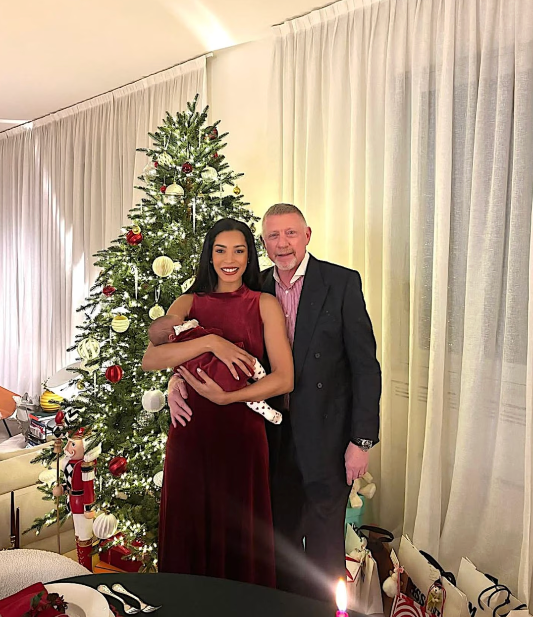 Boris Becker und Partnerin Lilian freuen sich über das erste Weihnachtsfest mit Töchterchen Zoë.