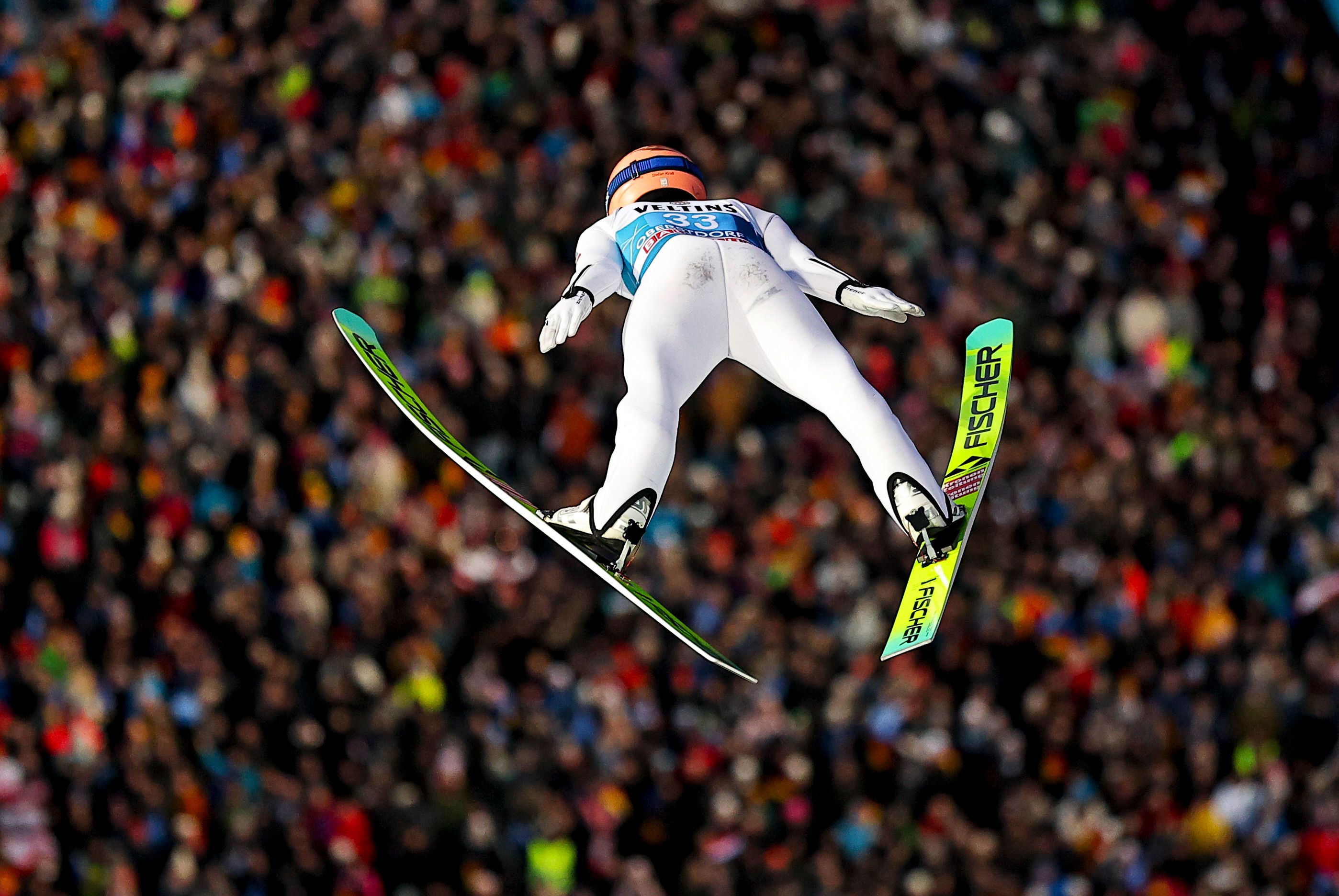 Stefan Kraft auf dem Weg ins Tal.