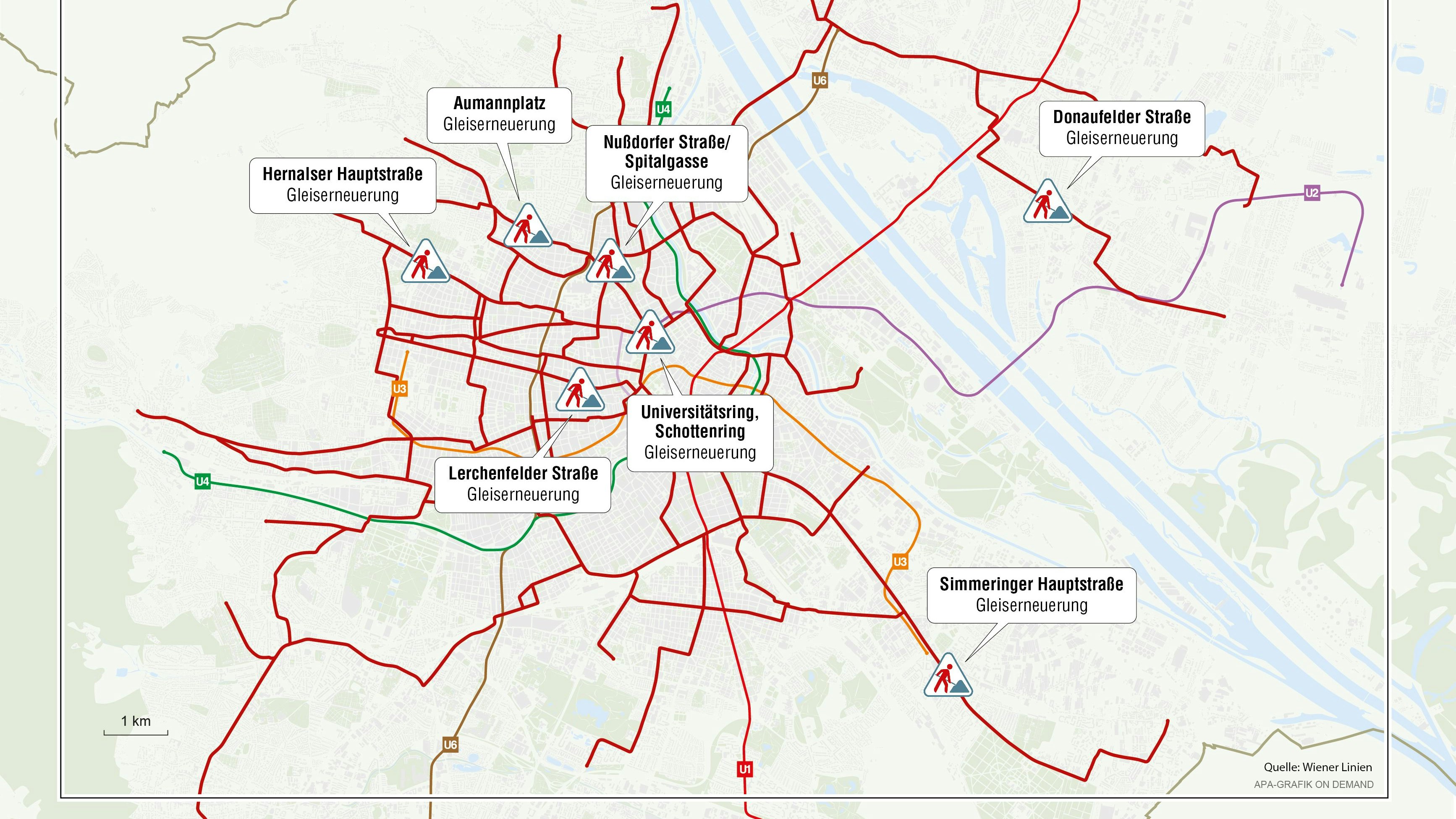 Die Gleisbau-Highlights der Wiener Linien 2026.