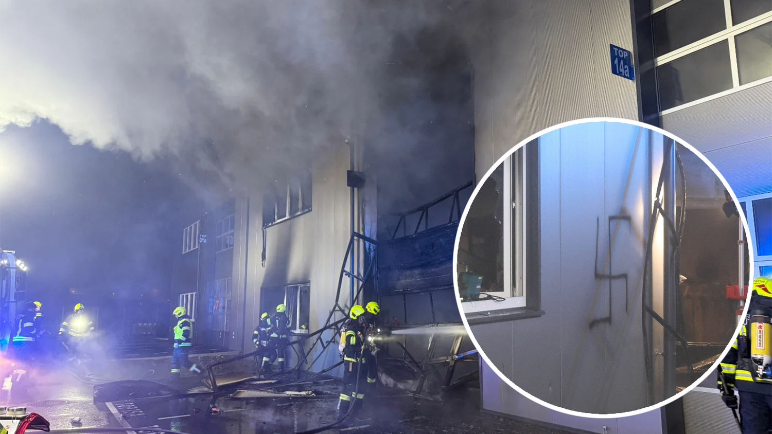 Heute.at - Hakenkreuz an Halle – Ermittlungen wegen Brandstiftung