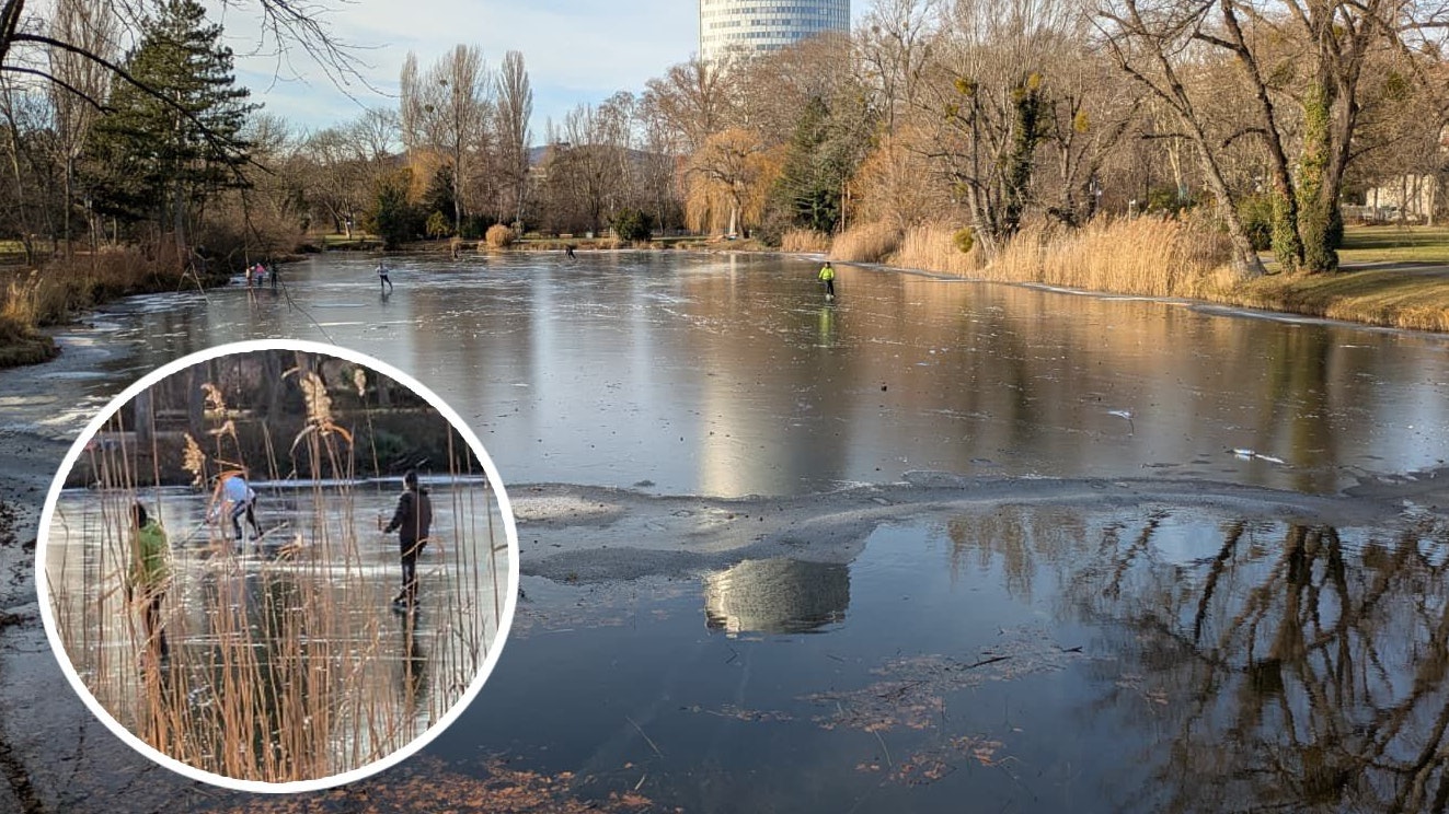 Heute.at - Leichtsinn im Park – Wiener wagen sich auf dünnes Eis