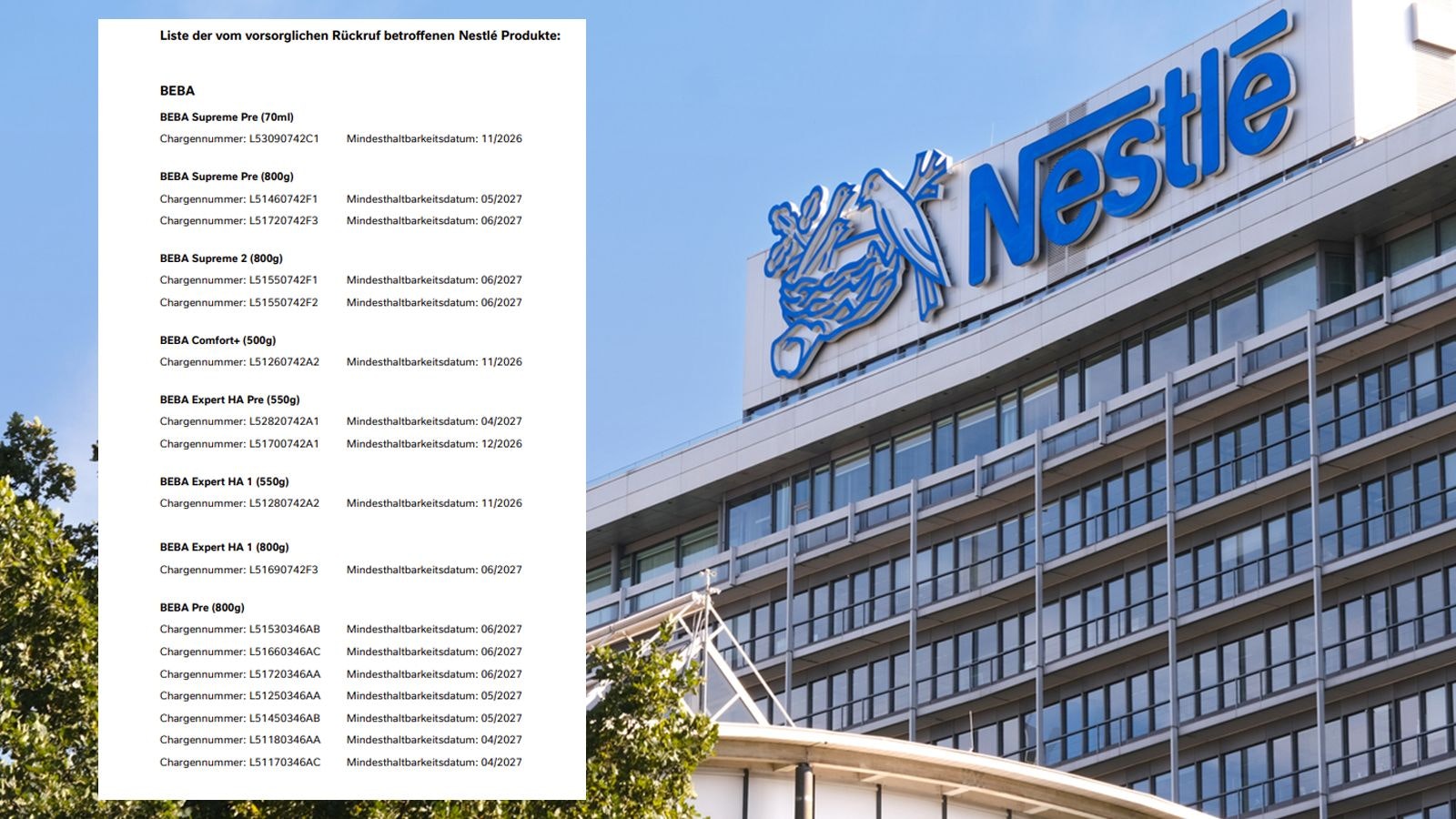 Heute.at - Riesiger Nestlé-Rückruf in Österreich – die ganze Liste