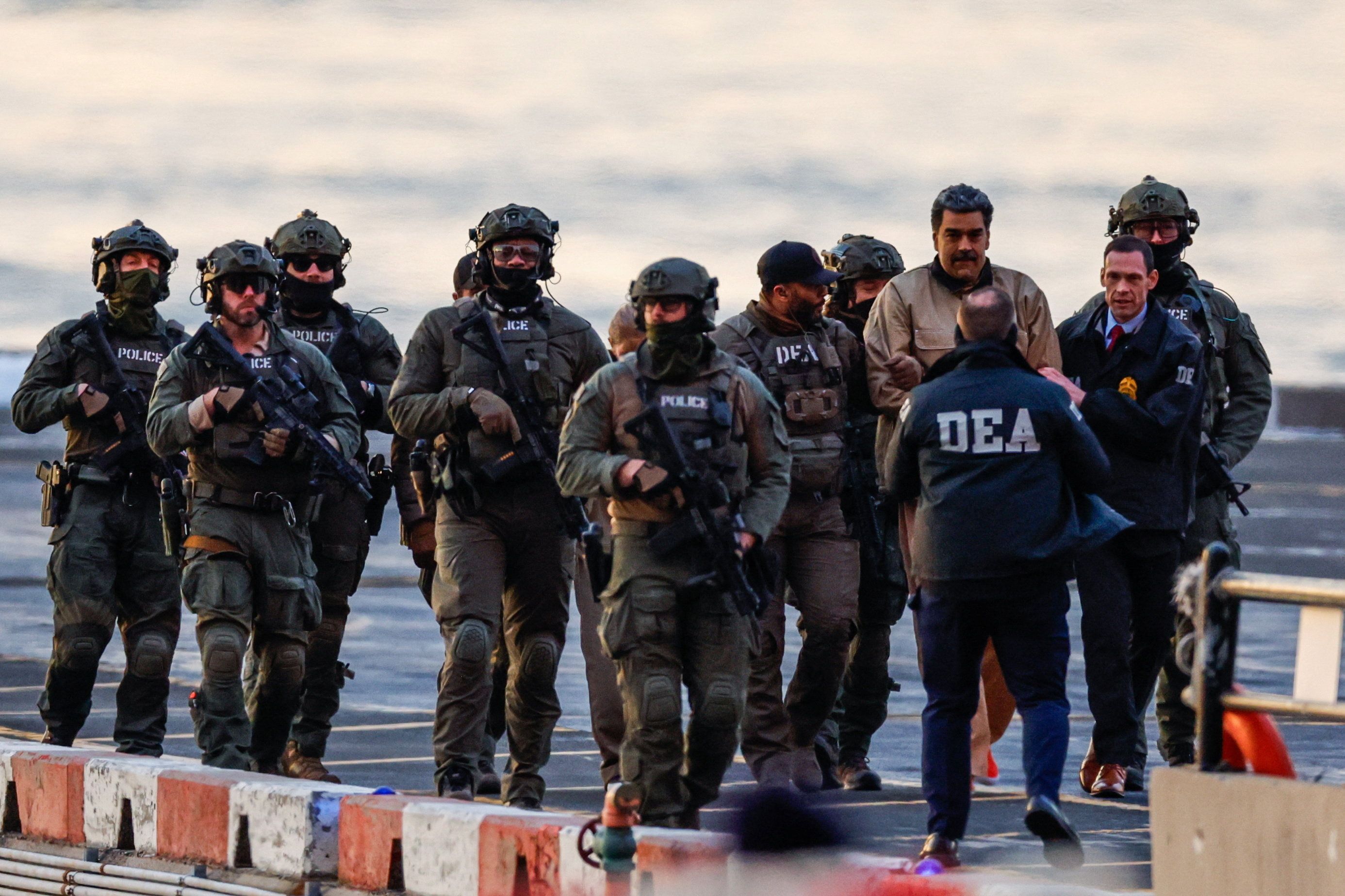 Nicolás Maduro auf dem Weg zum Gericht.