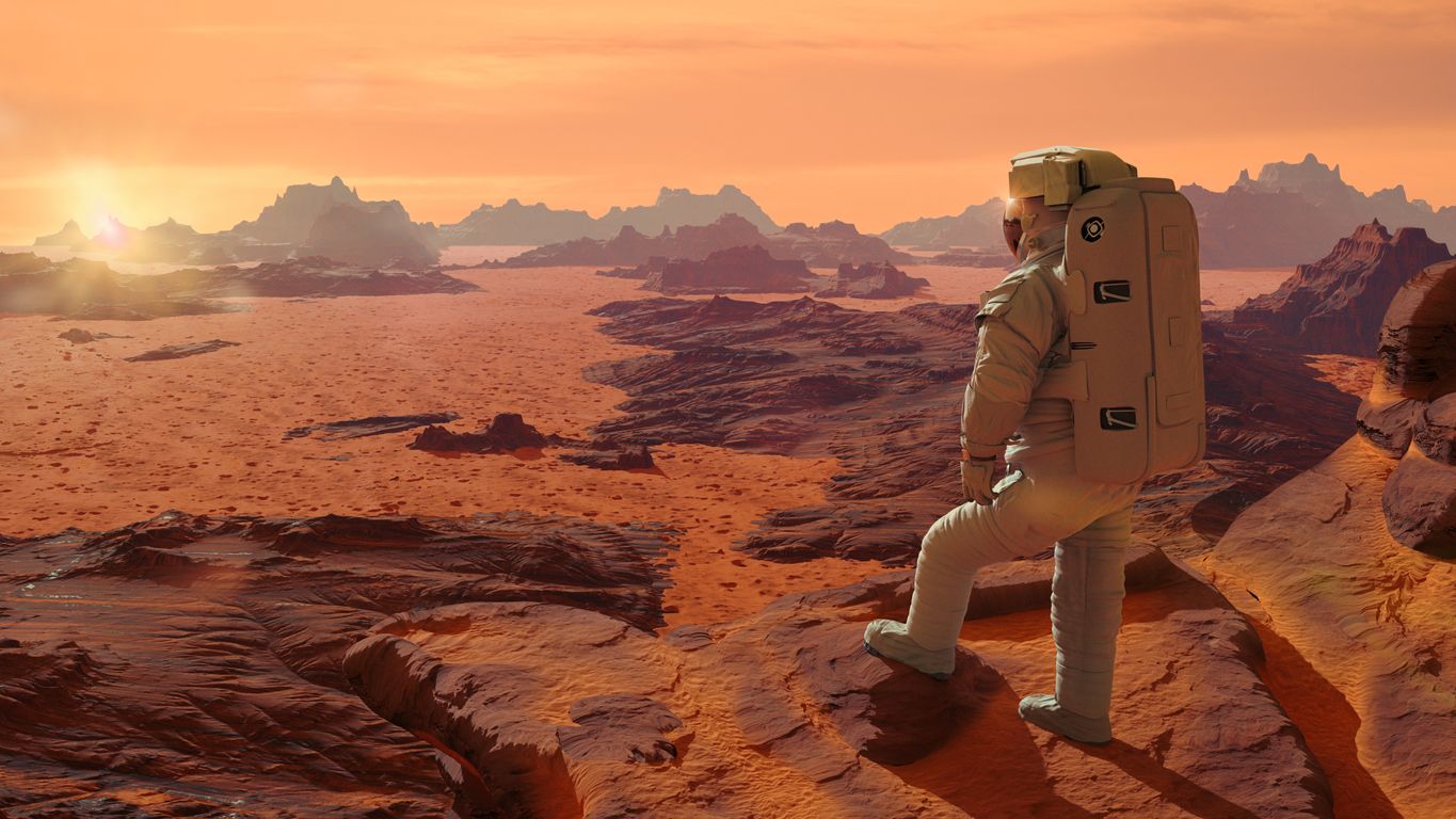 Eine Vorstellung, die irgendwann Realität wird? Ein Astronaut auf dem Mars