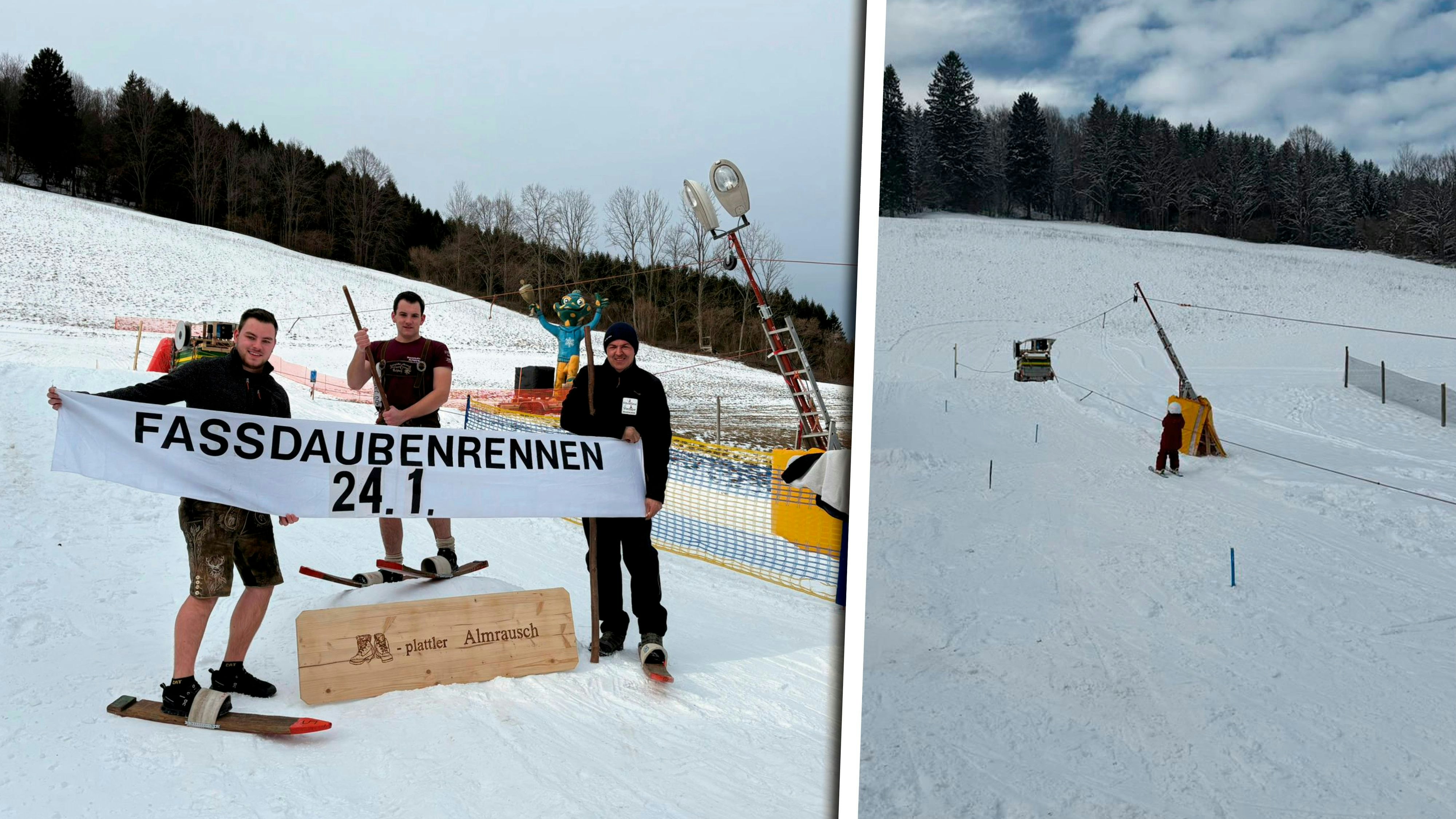 Heute.at - Mann baut Skilift im Garten für 40 Meter lange Piste