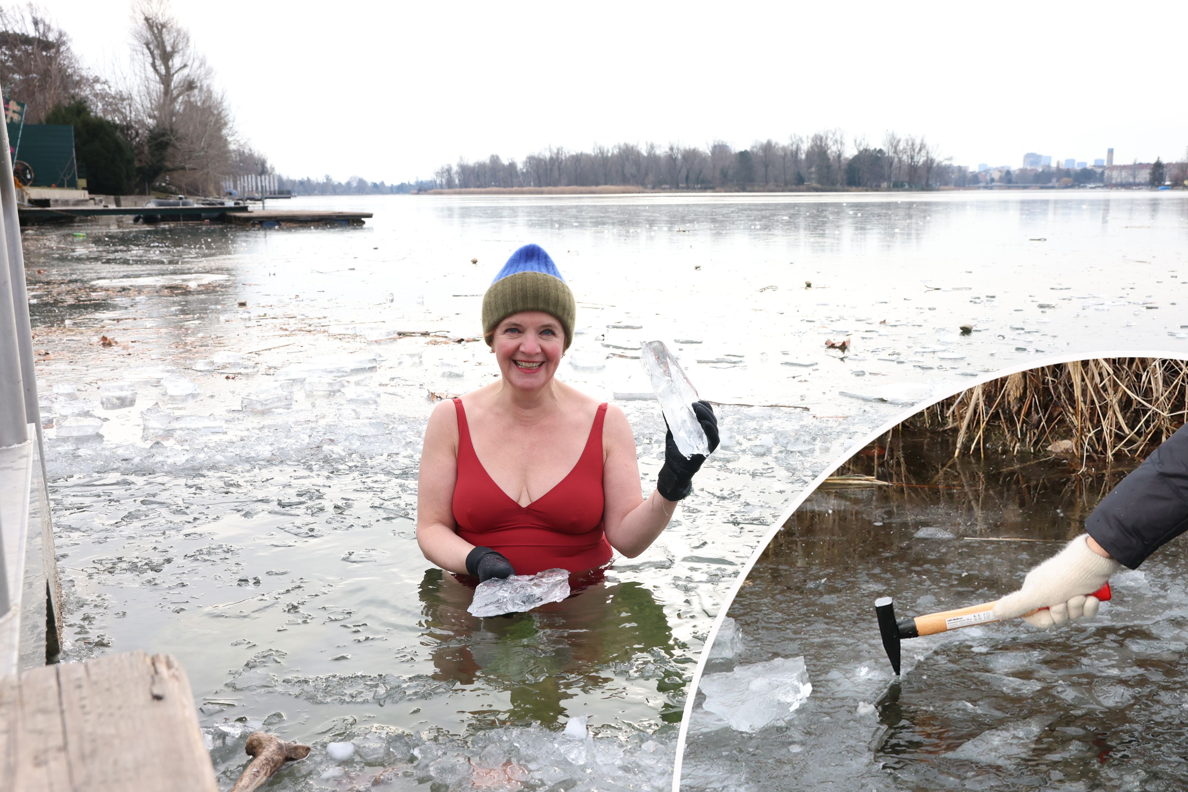 Heute.at - Frisch ist es schon: Susanne taucht in Alter Donau ab