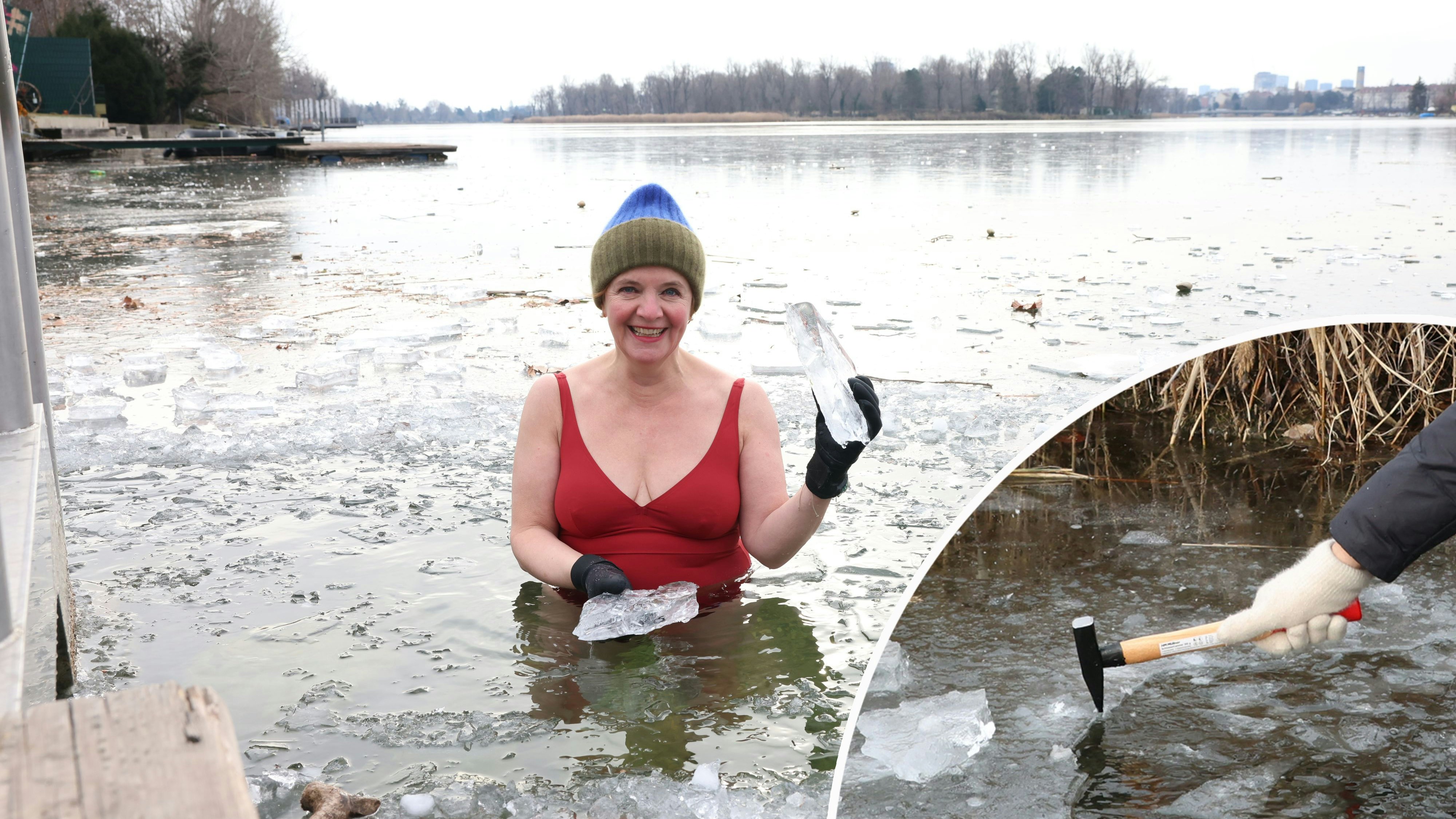 Heute.at - Frisch ist es schon: Susanne taucht in Alter Donau ab
