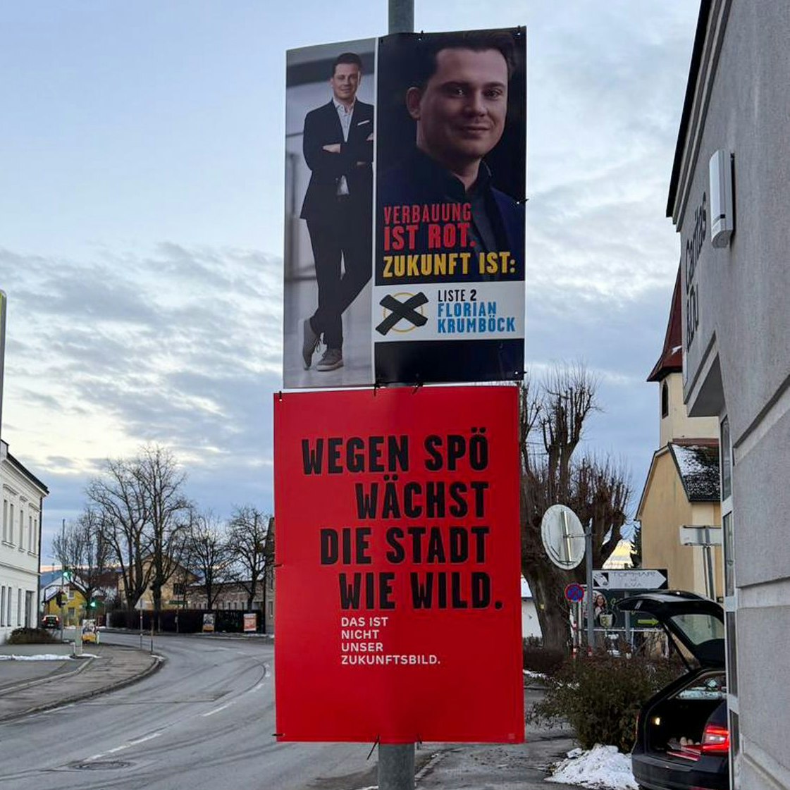 Aufregung um rote Wahlplakate in St. Pölten