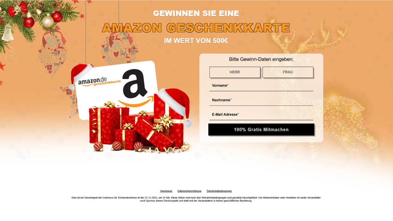 Falscher Amazon-Geschenkgutschein.