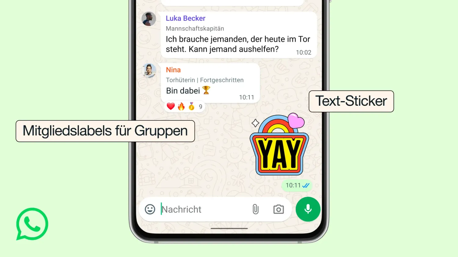 WhatsApp startet mit neuen Mitgliedslabels und Text-Stickern ins neue Jahr.