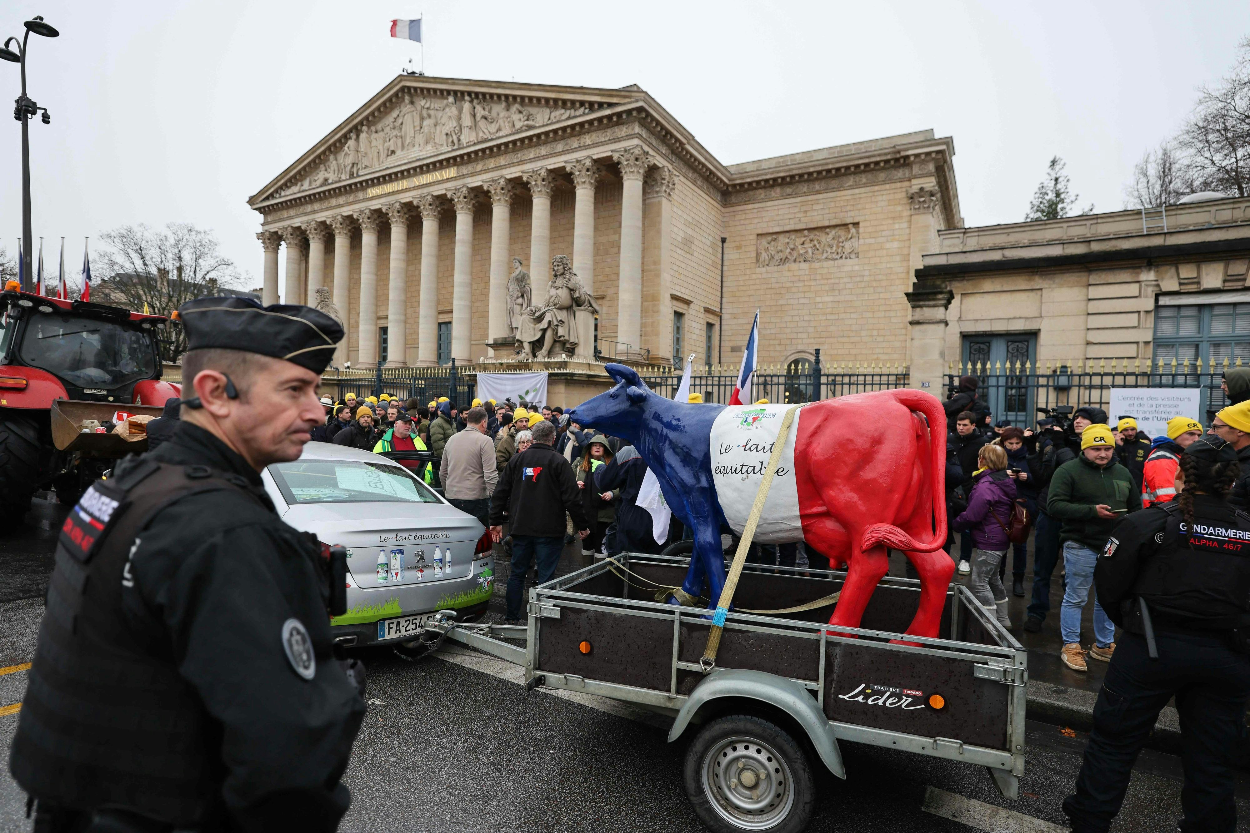 Bauernprotest vor der französischen Nationalversammlung: Paris blieb bei seinem Nein zum Abkommen