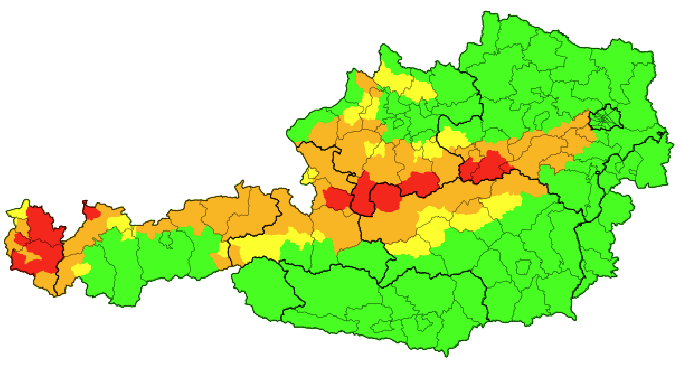 Die aktuellen Schnee-Warnungen für Österreich.