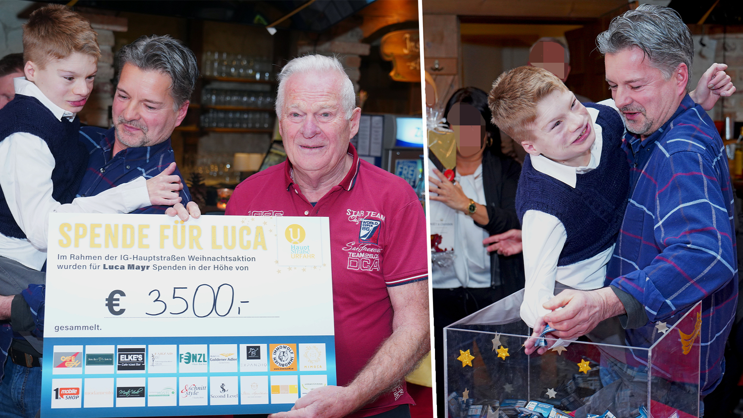 Ganze Familie bei Übergabe – Teure Therapie – Hilfsaktion bringt 3.500 Euro  für Luca | Heute.at