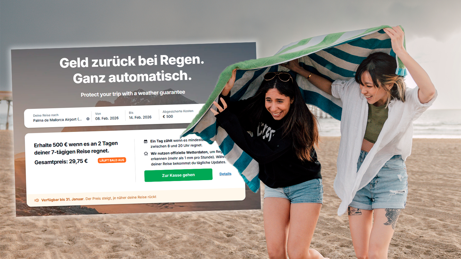 Heute.at - Regnet es im Urlaub, kriegst du Hunderte Euro zurück