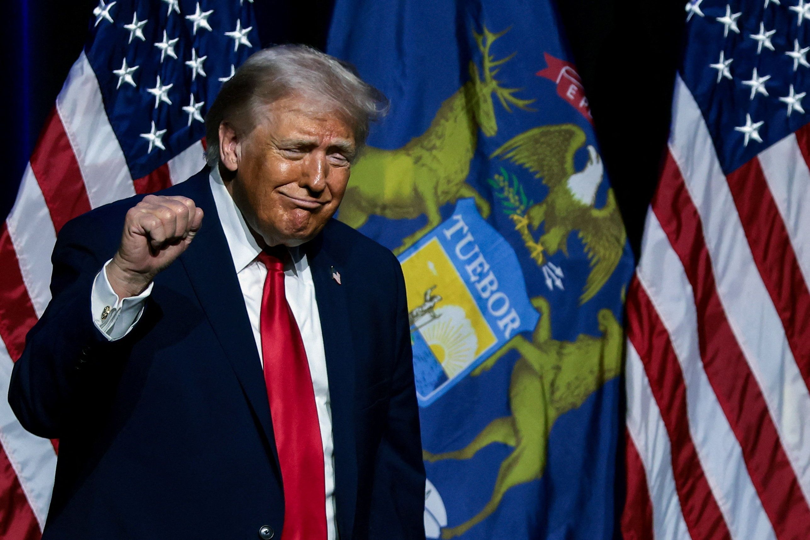 US-Präsident Donald Trump machte sich bei einer Wahlkampfveranstaltung in Detroit über Joe Biden lustig.