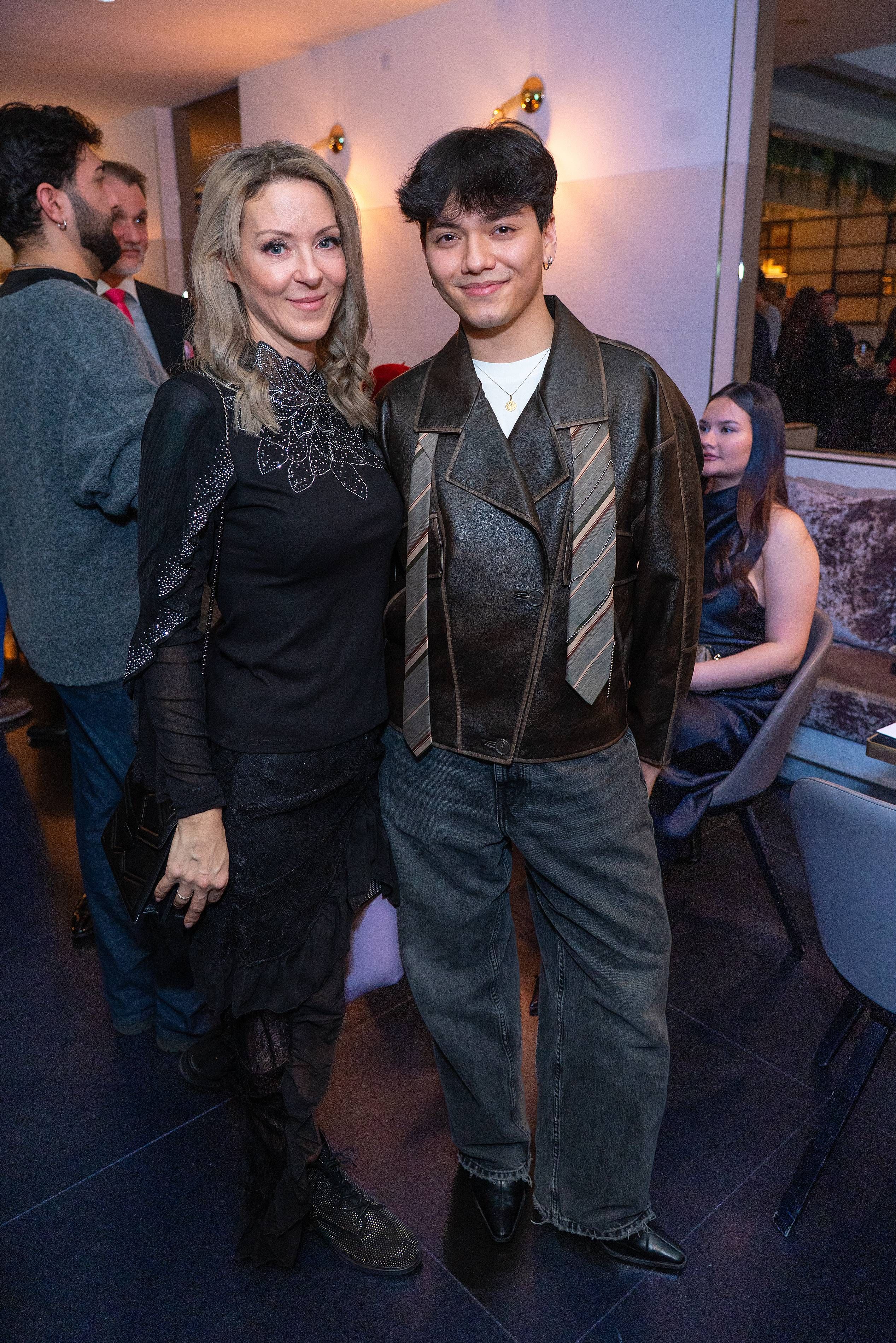 Simone Lugner und JJ (Johannes Pietsch) beim Neujahrsempfang im Le Méridien