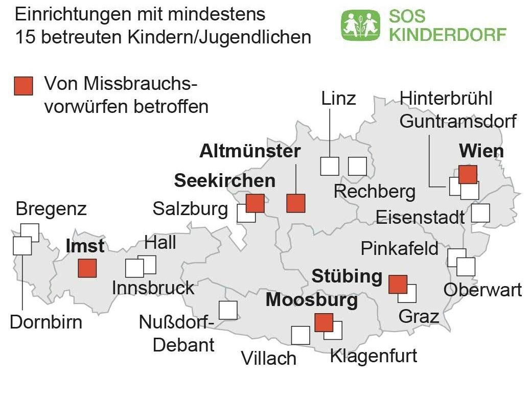 Mehrere Standorte vom SOS-Kinderdorf sind von den Missbrauchsvorwürfen betroffen.