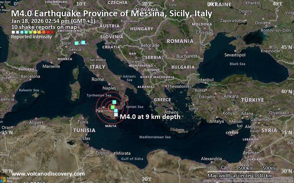 Heute.at - Erdbeben erschüttert Region um Sizilien