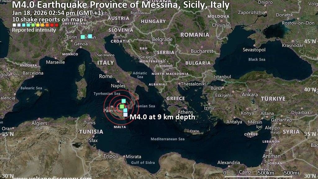 Heute.at - Erdbeben erschüttert Region um Sizilien