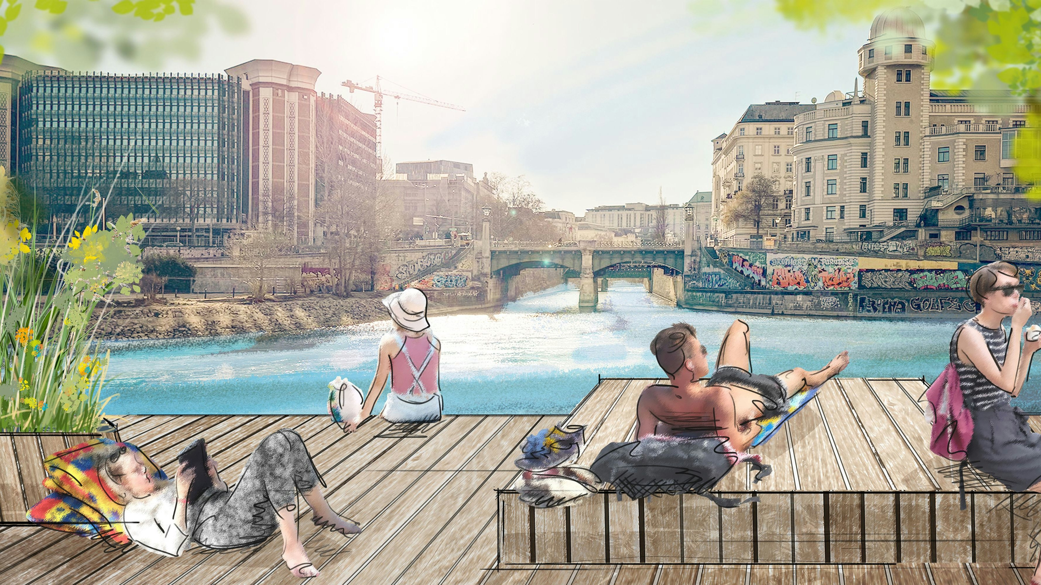 Heute.at - Chillig! Donaukanal bekommt neue Sonnenterrasse