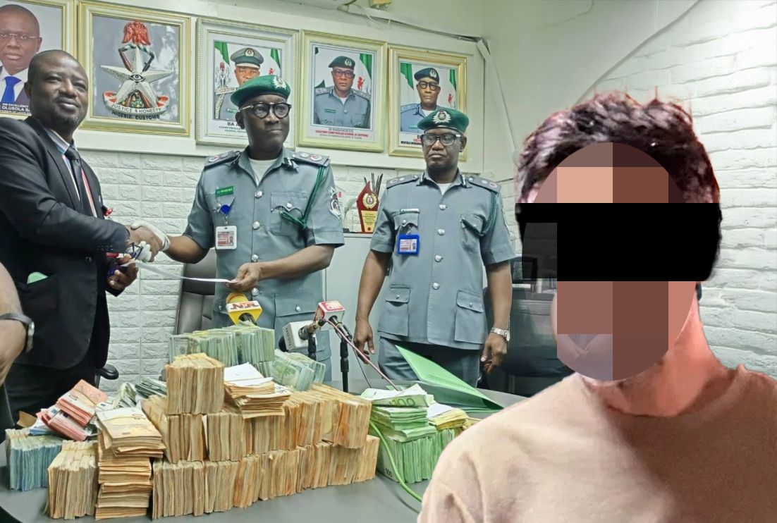 Das konfiszierte Geld; der Verdächtige sitzt in Untersuchungshaft.