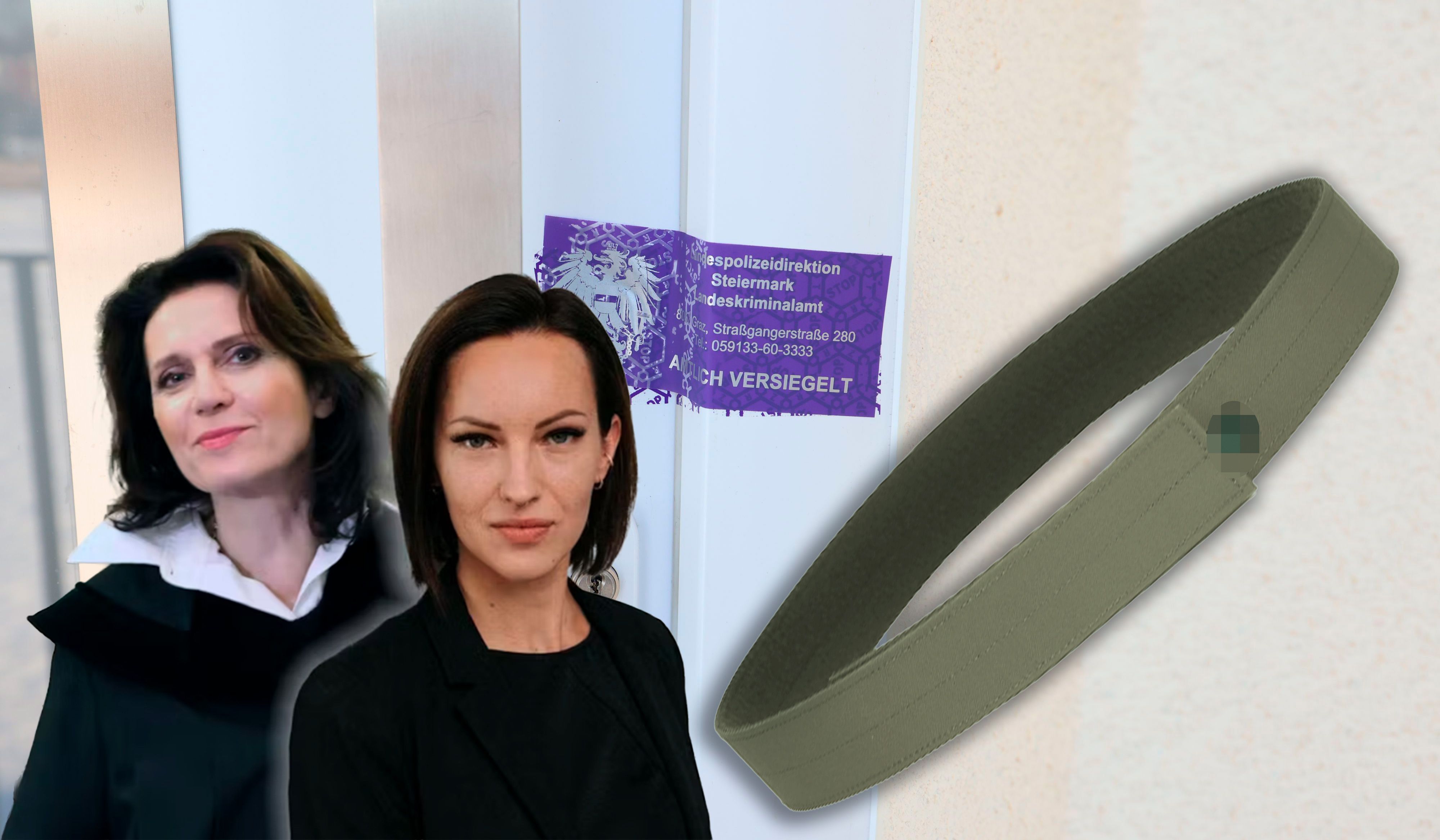 Astrid Wagner und Ina-Christin Stiglitz verteidigen den Cobra-Cop. Das Opfer habe sich mit seinem Gürtel (r.) gewürgt