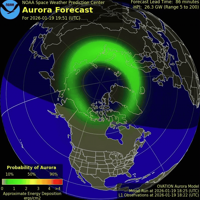Polarlichter leuchten durch den Sonnensturm heftiger.